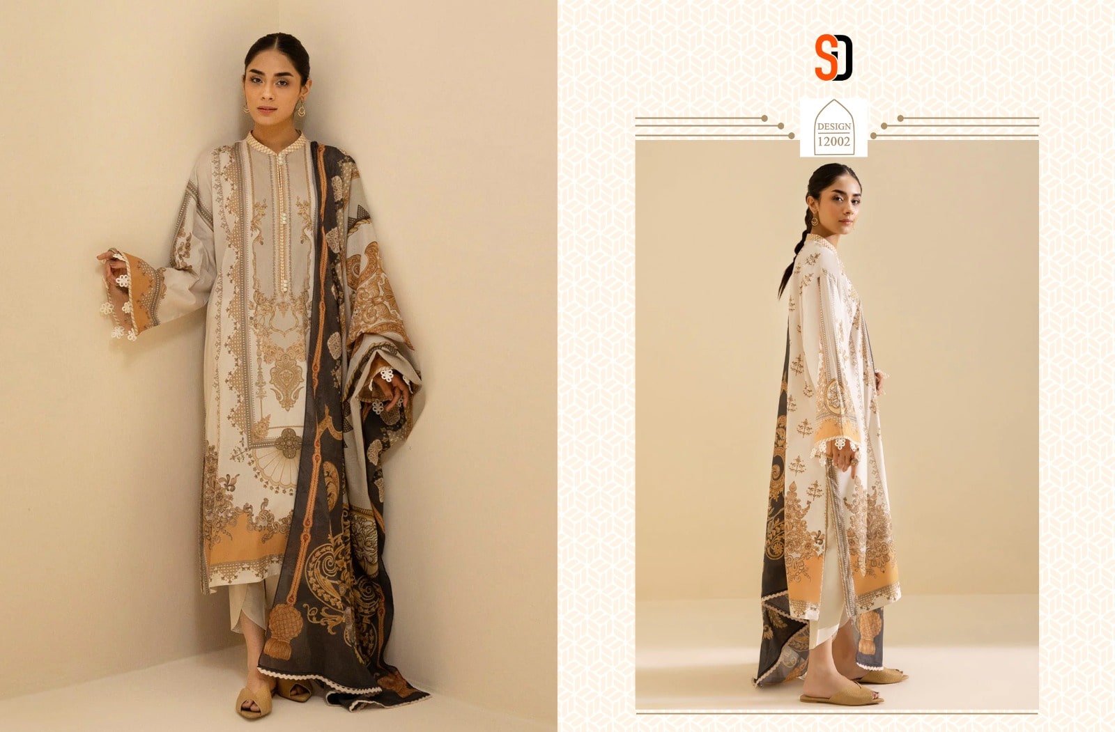 Shraddha Vintage Vol 12 Pakistani Salwar Suits And Chiffon Dupatta Set